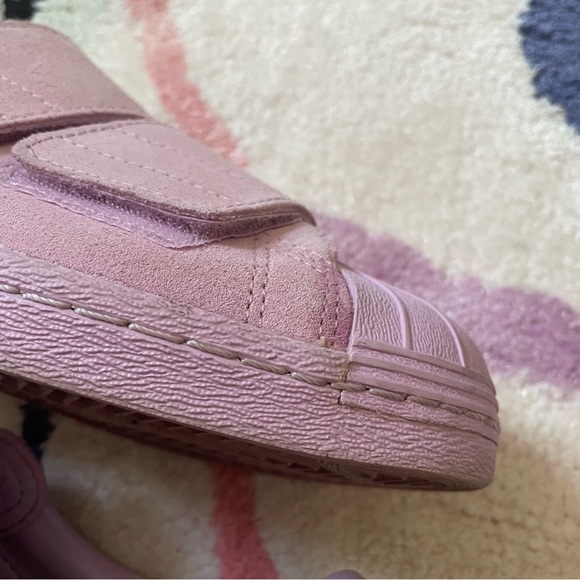 Adidas Superstar suede sneakers velcro straps clear lilac purple B28043 size 6 - Picture 5 of 10
